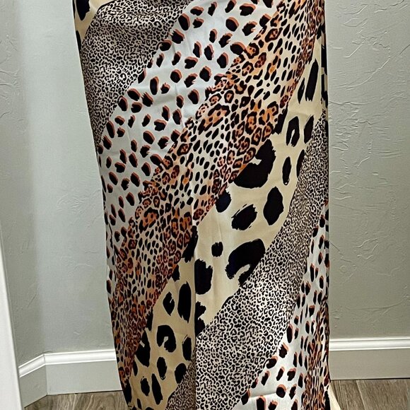 Animal Print Satin Midi Skirt - Picture 5 of 5